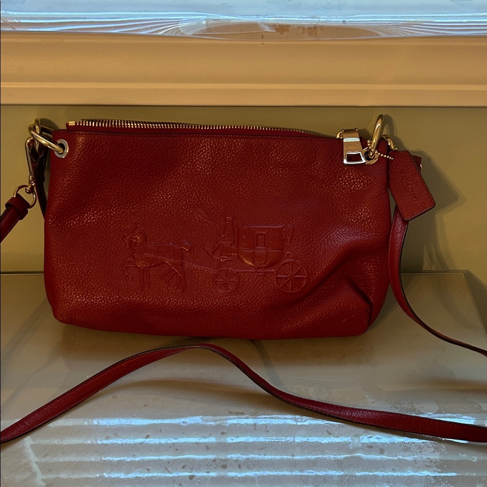 Red Leather Shoulder Bag